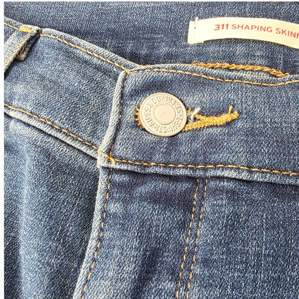 Levis 311 Shaping Skinny Jeans Womens 31 Dark Wash Blue Denim Stretch - Picture 7 of 12